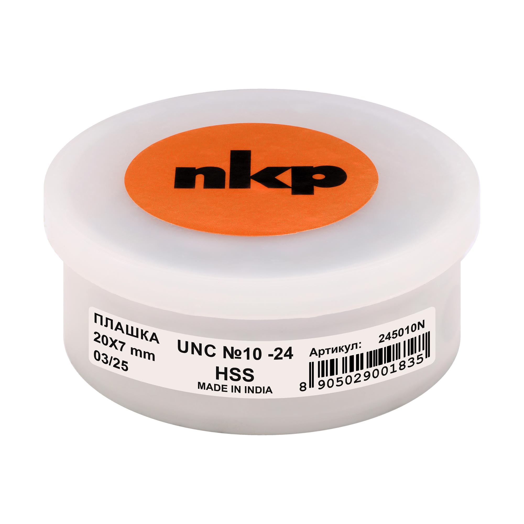 Плашка дюймовая NKP UNC №10-24 HSS DIN22568 20x7мм 245010N
