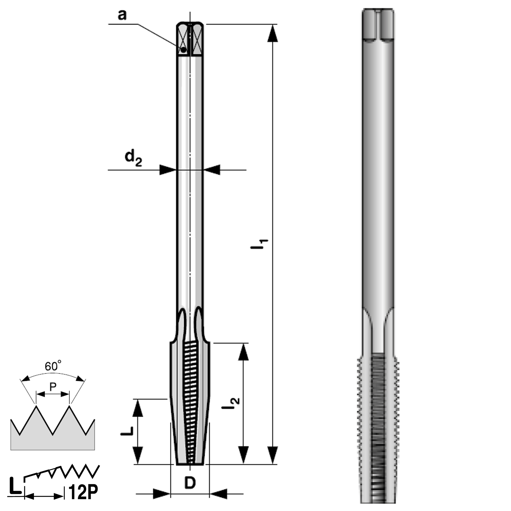 Метчик гаечный Bucovice Tools HSSE CSN223012 2n метрическая резьба М3х0,5 159030