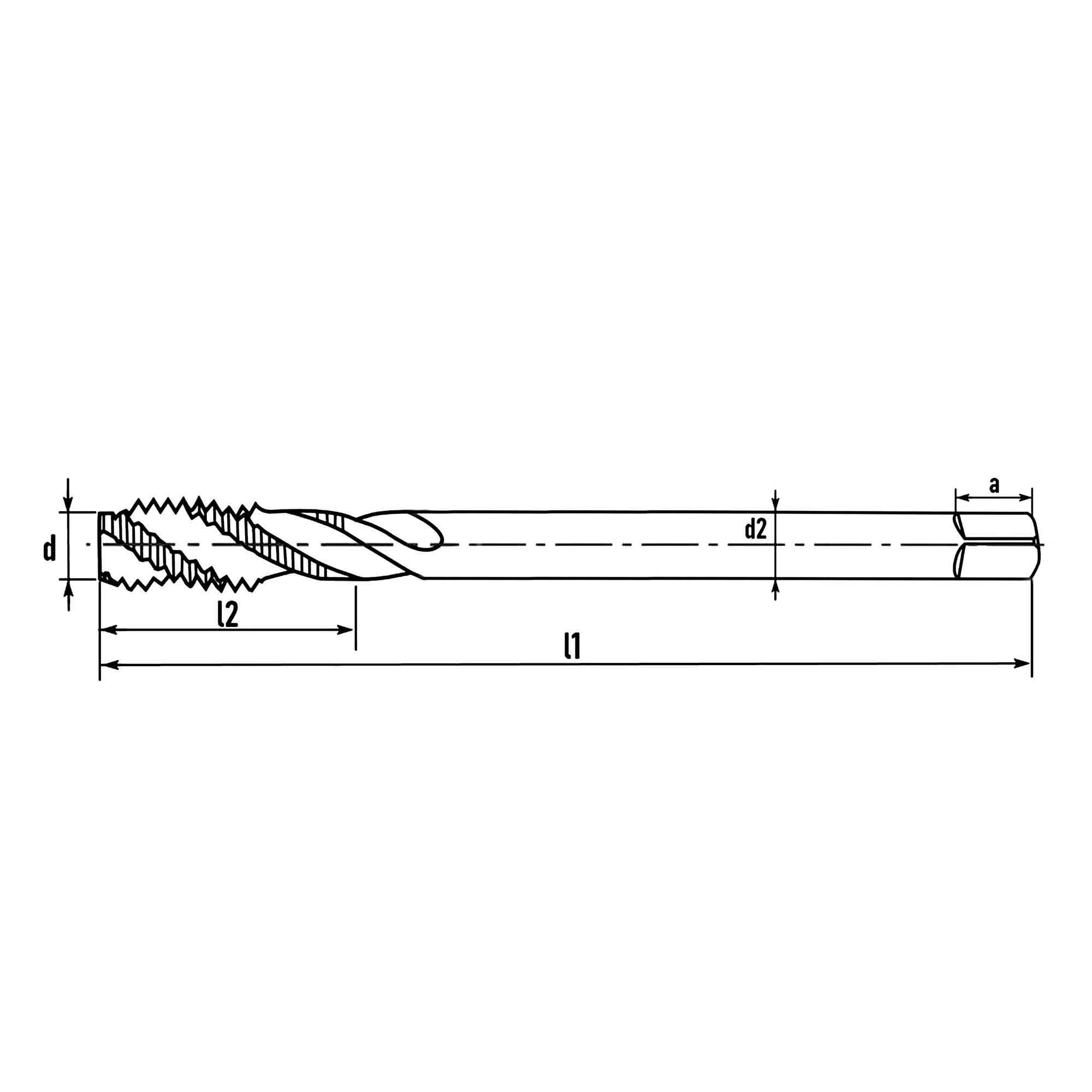Метчик винтовой машинный Ruko HSSE DIN2183 2b дюймовая резьба UNC 9/16"-12 266916UNC