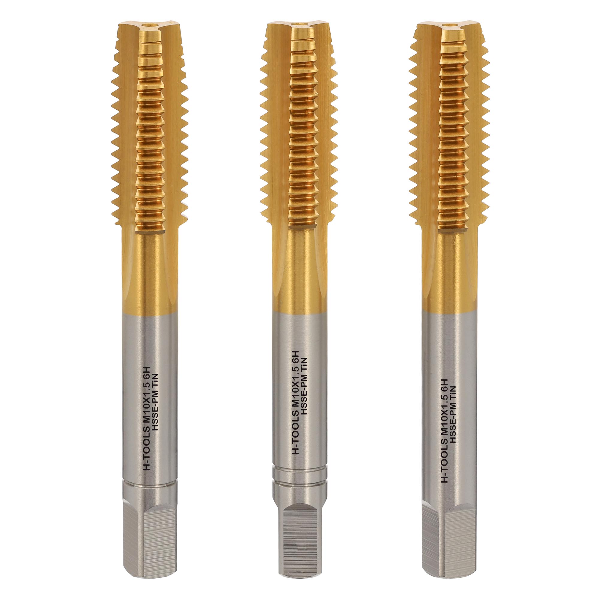 Набор метчиков 3шт H-Tools PRO HSSEPM-TiN DIN352 6HX М10х1,5 43HRC 230100PMHT