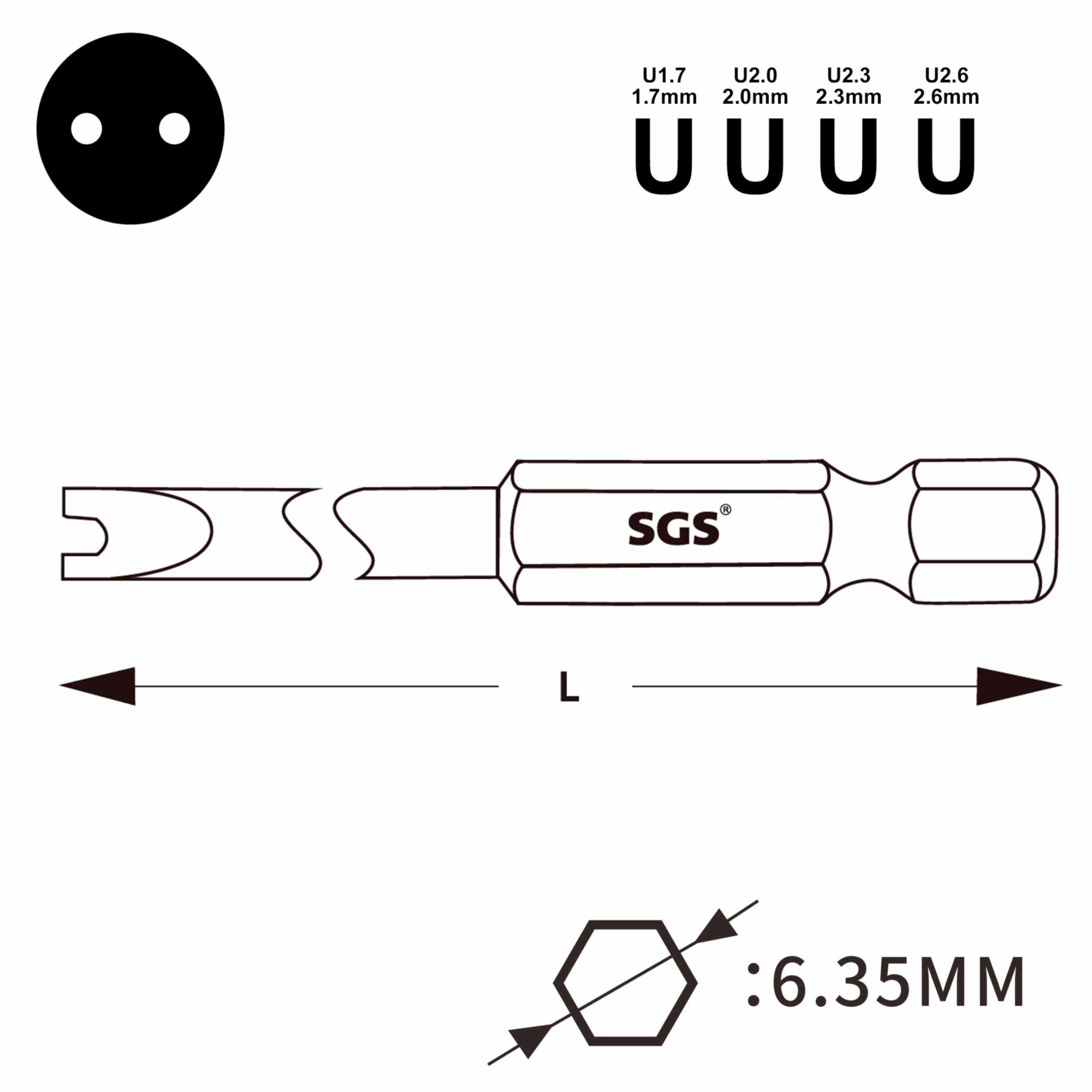 Бита SGS Spanner SP1,7х75мм S2 1шт 6375-U1.7