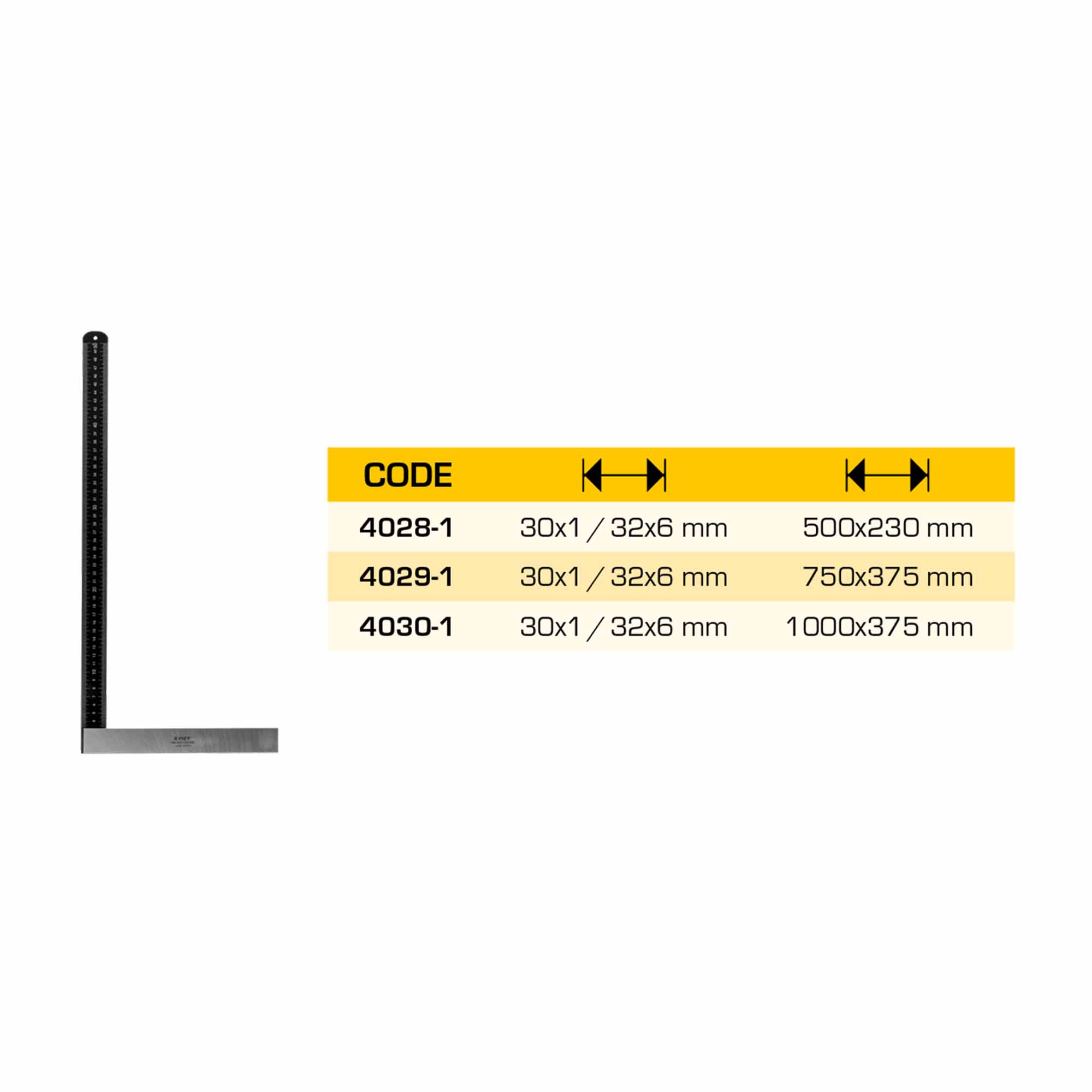 Угольник столярный 750х375мм CSN255133 Kinex 4029-1